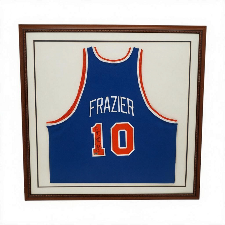 Walt "Clyde" Frazier New York Knicks Autographed Inscribed Framed Mitchell & Ness Jersey Steiner Holo