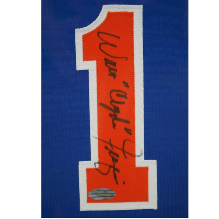 Walt "Clyde" Frazier New York Knicks Autographed Inscribed Framed Mitchell & Ness Jersey Steiner Holo