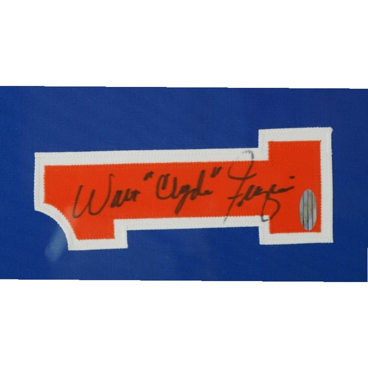 Walt "Clyde" Frazier New York Knicks Autographed Inscribed Framed Mitchell & Ness Jersey Steiner Holo