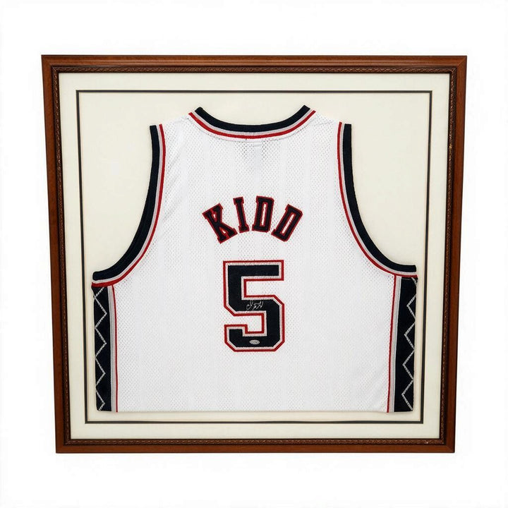 Jason Kidd New Jersey Nets Autographed Framed Jersey Steiner COA