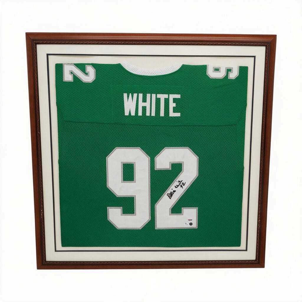 Reggie White Philadelphia Eagles Autographed Framed Jersey PSA Holo