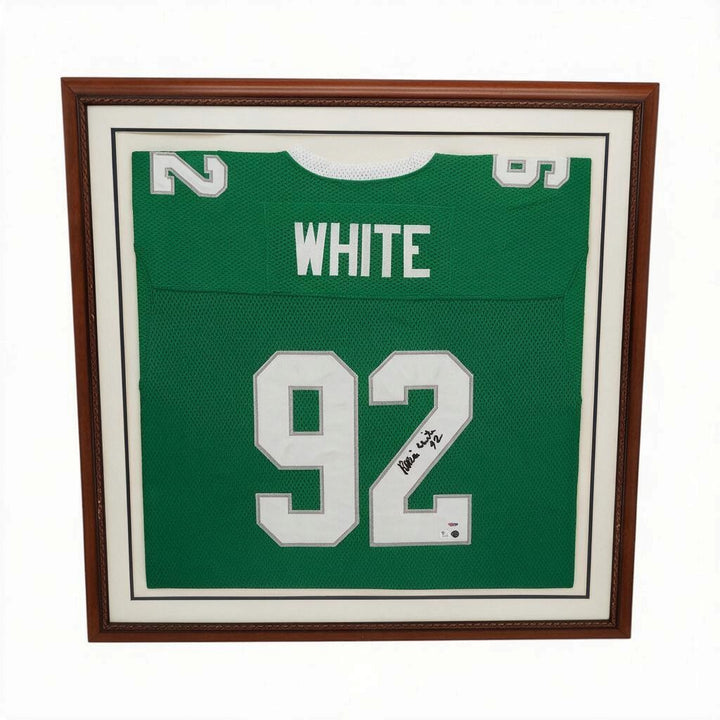 Reggie White Philadelphia Eagles Autographed Framed Jersey PSA Holo