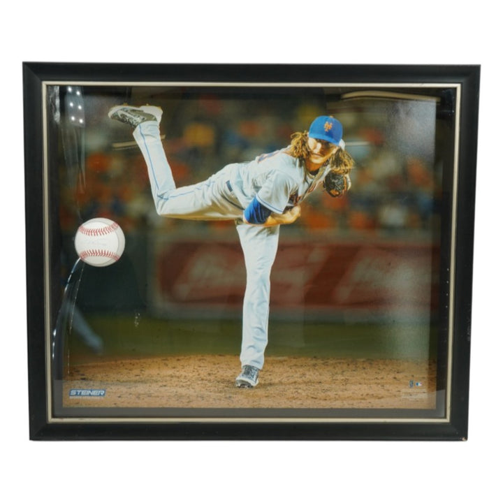Jacob DeGrom New York Mets Autographed OMLB Baseball & Shadowbox Steiner COA/MLB Auth