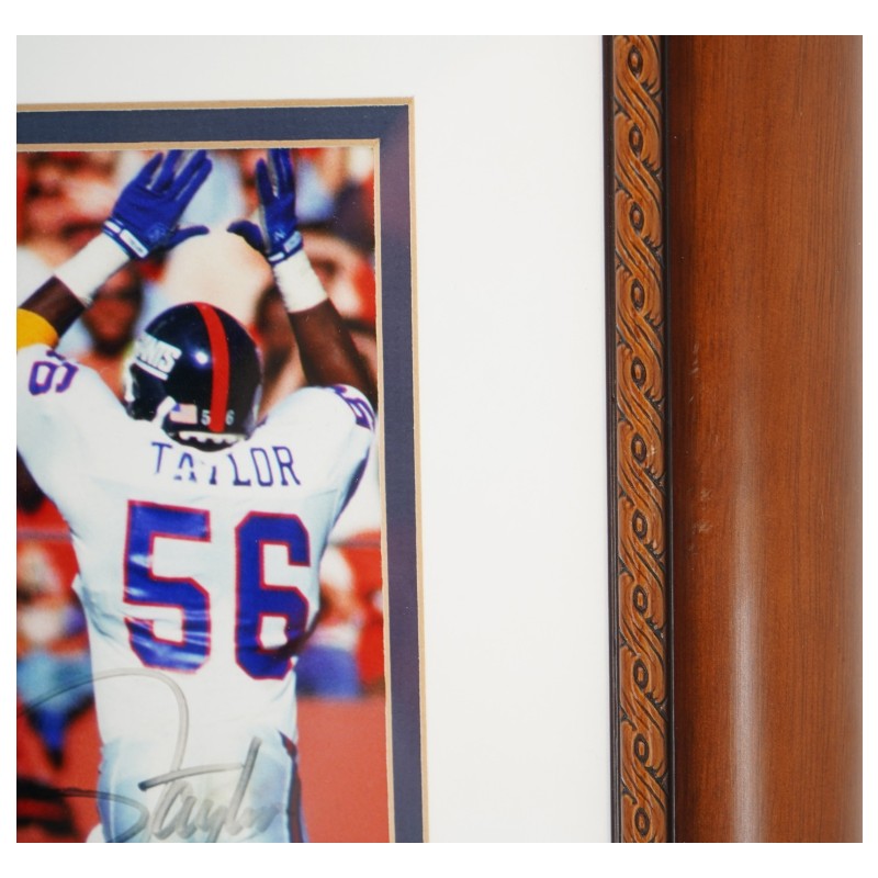Joe Montana Lawrence Taylor Dual Signed Framed 8x10 Photo Steiner COA