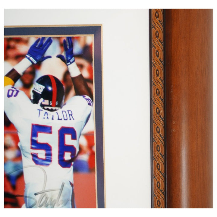 Joe Montana Lawrence Taylor Dual Signed Framed 8x10 Photo Steiner COA
