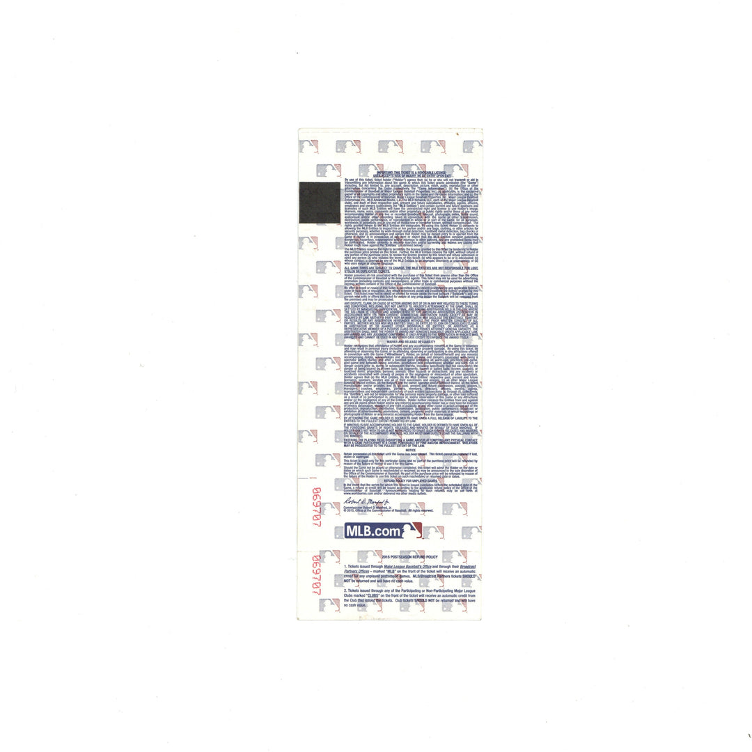 2015 NLCS Game 4 Full Ticket New York Mets Chicago Cubs Wrigley Field
