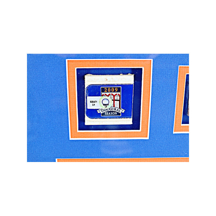Citi Field New York Mets Opening Day Lineup Card, Game Used Base & Dirt Collage