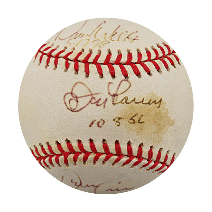 Don Larsen, David Cone & David Wells New York Yankees Multi Signed Autographed Budig OAL Baseball (JSA COA #UU15594)