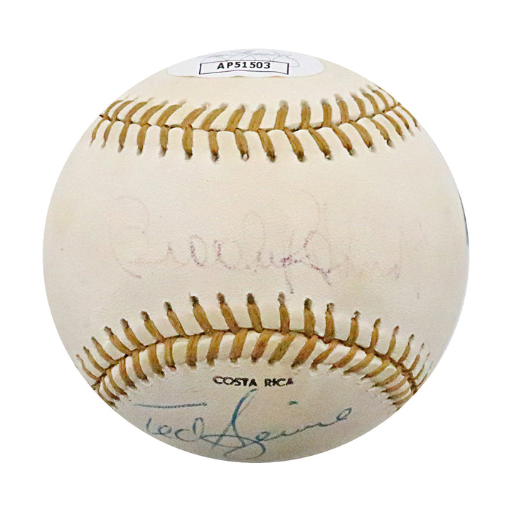 Brooks Robinson, Ted Sizemore & Jim Kaat Autographed Signed 1991 Rawlings Gold Glove Dinner LE Baseball (JSA Holo #AP51503)