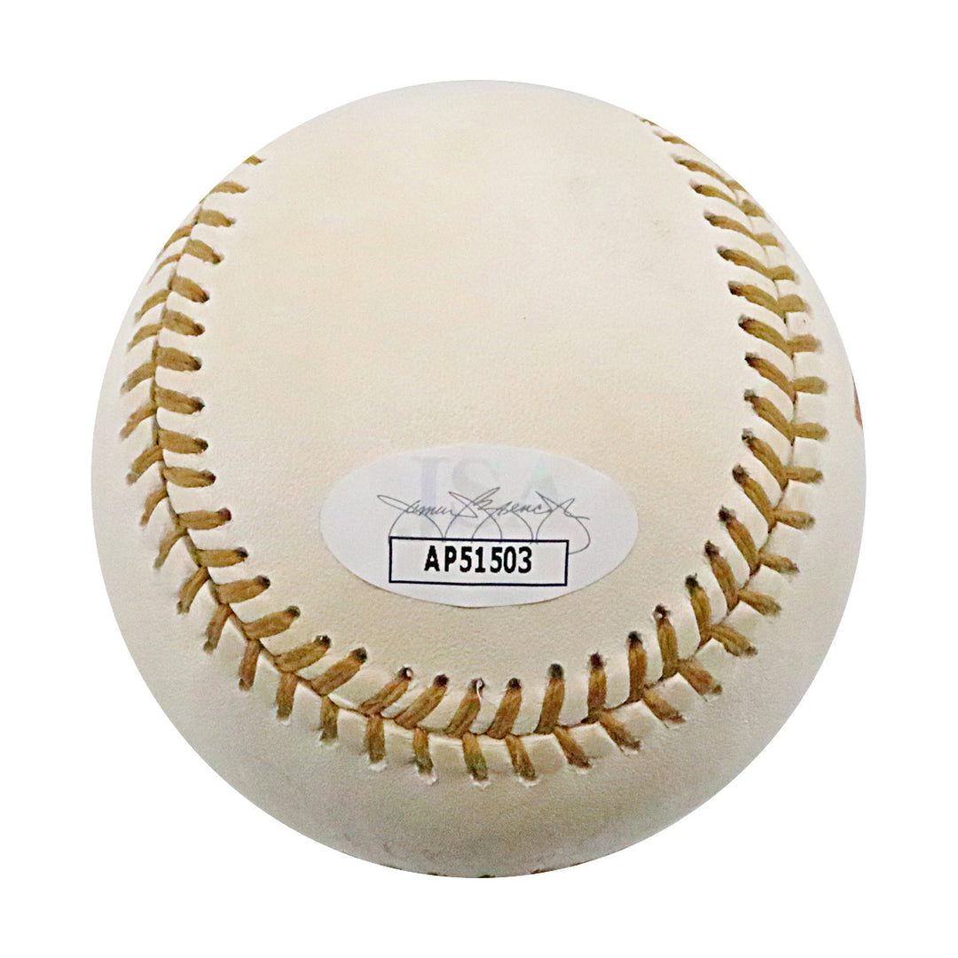 Brooks Robinson, Ted Sizemore & Jim Kaat Autographed Signed 1991 Rawlings Gold Glove Dinner LE Baseball (JSA Holo #AP51503)