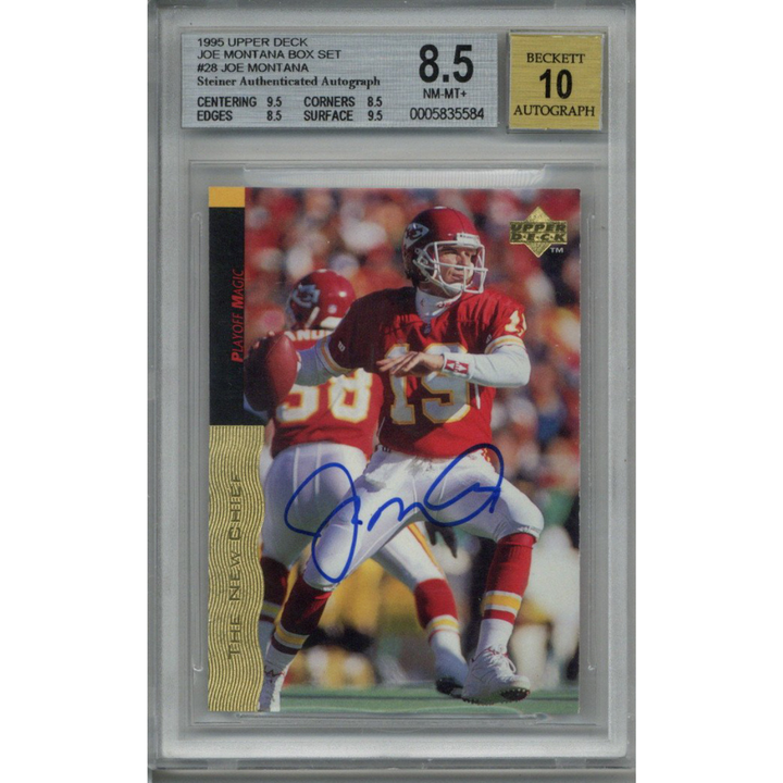 Joe Montana San Francisco 49ers Autographed Signed 1995 Upper Deck Box Set #28 BGS 8.5 / 10 Auto