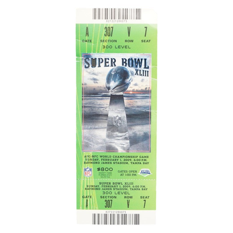 Pittsburgh Steelers vs. Arizona Cardinals 2009 Championship 4x8 Ticket 