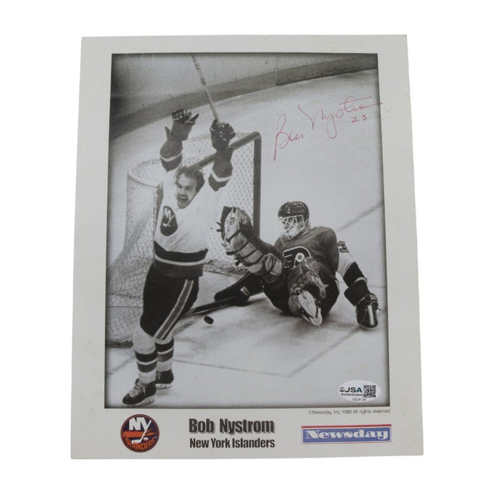 Bobby Nystrom New York Islanders Autographed 8x10 Newsday Photo JSA COA
