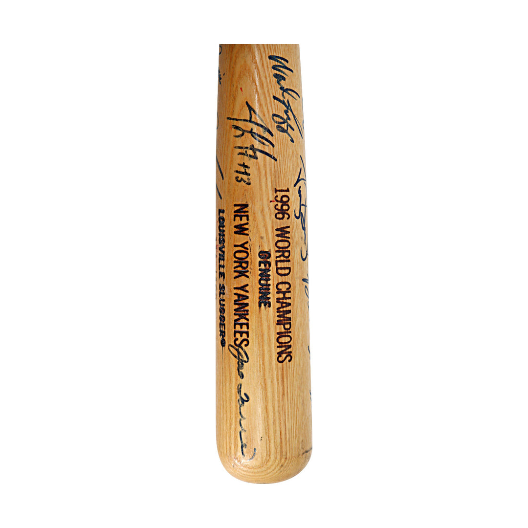1996 New Yok Yankees Autographed Multi Signed Louisville Slugger Bat LE JSA LOA