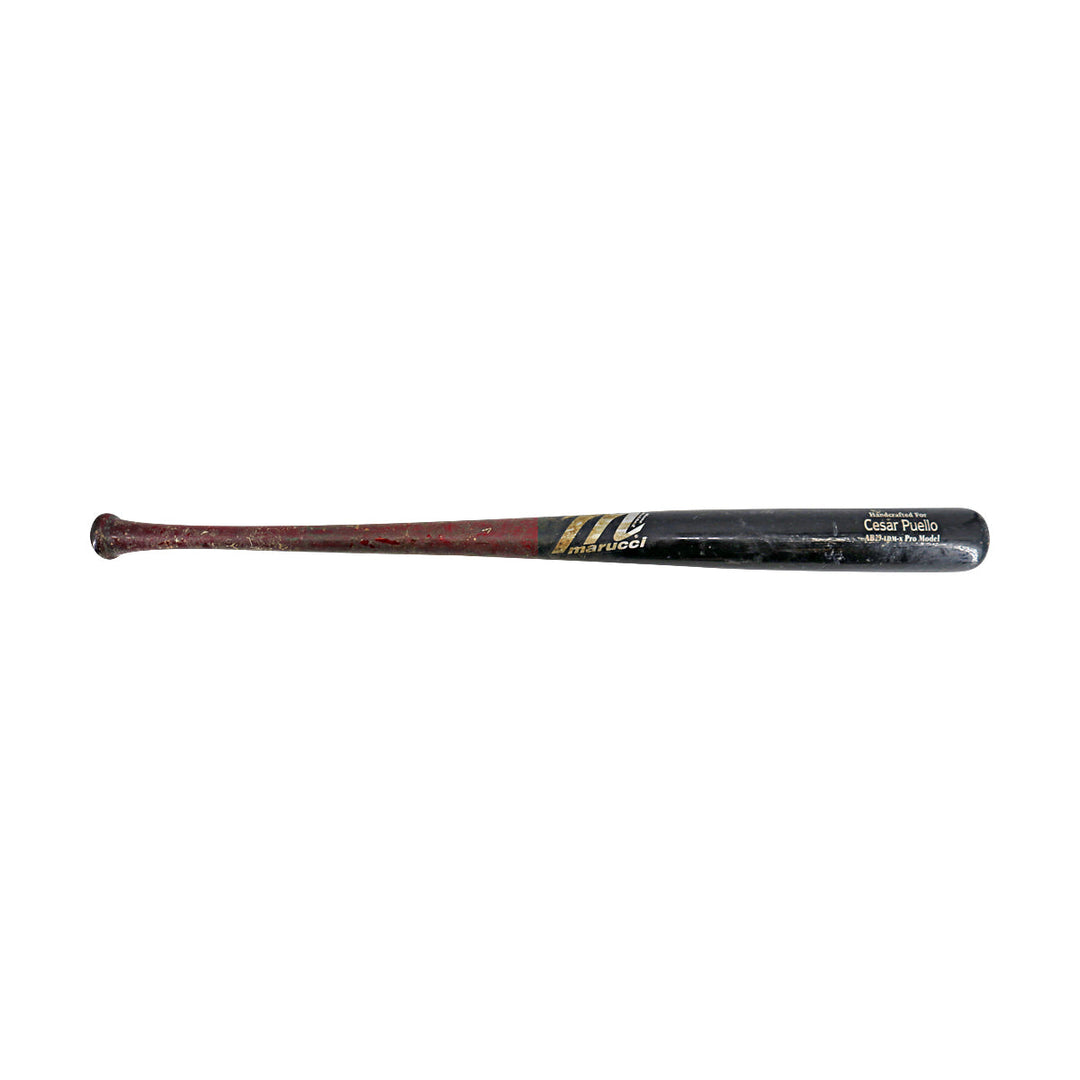 Cesar Puello Los Angeles Angels Game Used Cracked Marucci Bat