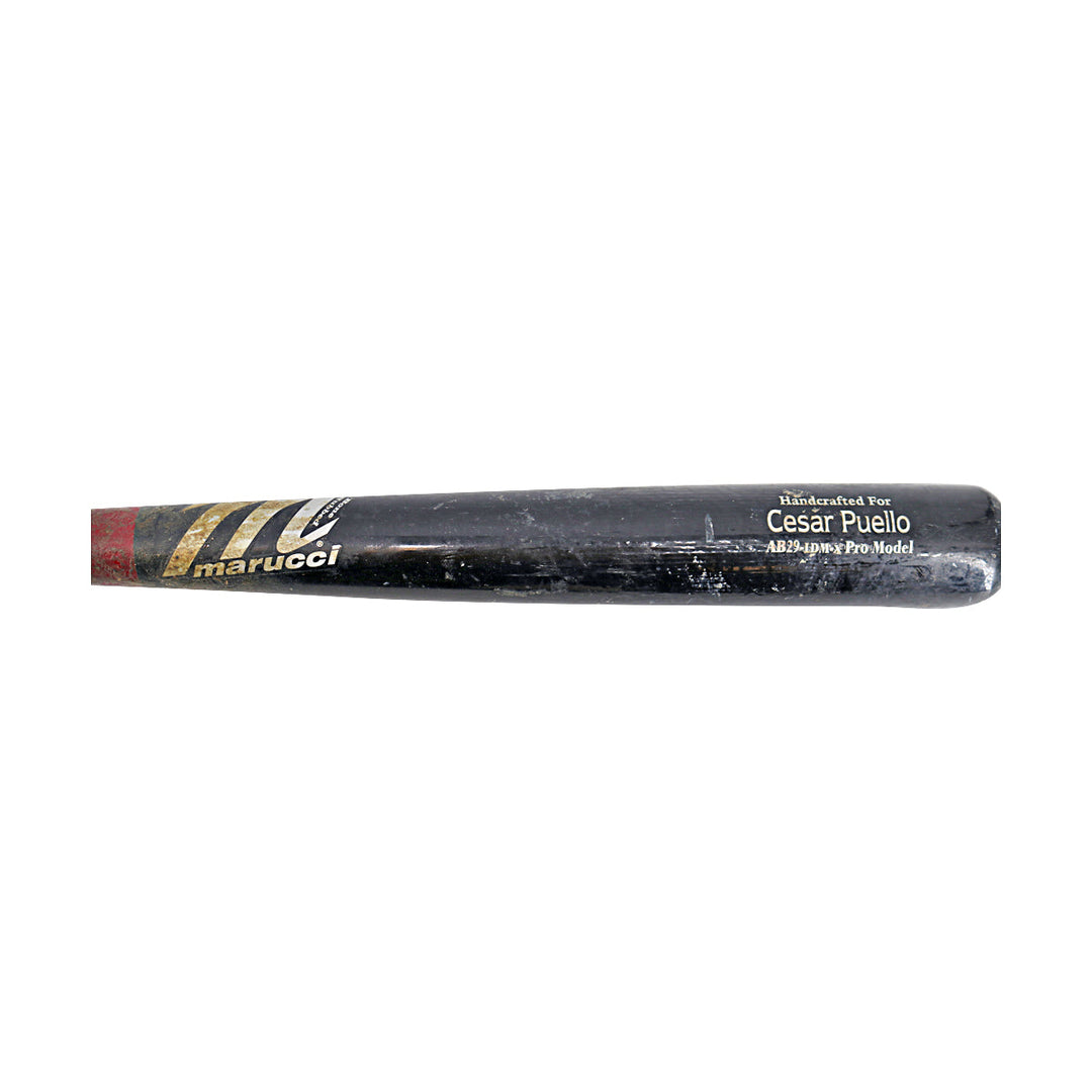 Cesar Puello Los Angeles Angels Game Used Cracked Marucci Bat