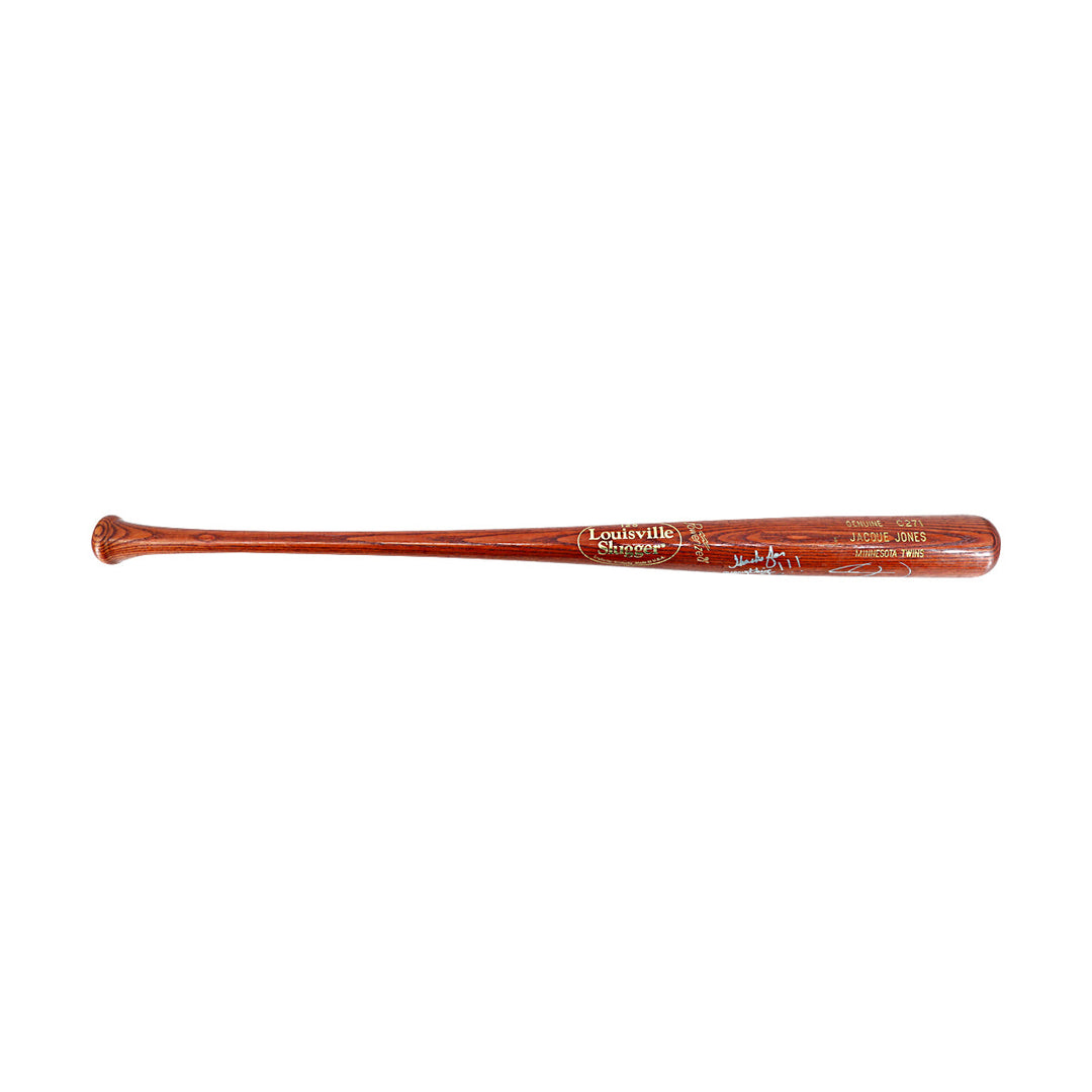 Jacque Jones Twins Autographed Signed Personalized Team Issued Louisville Bat