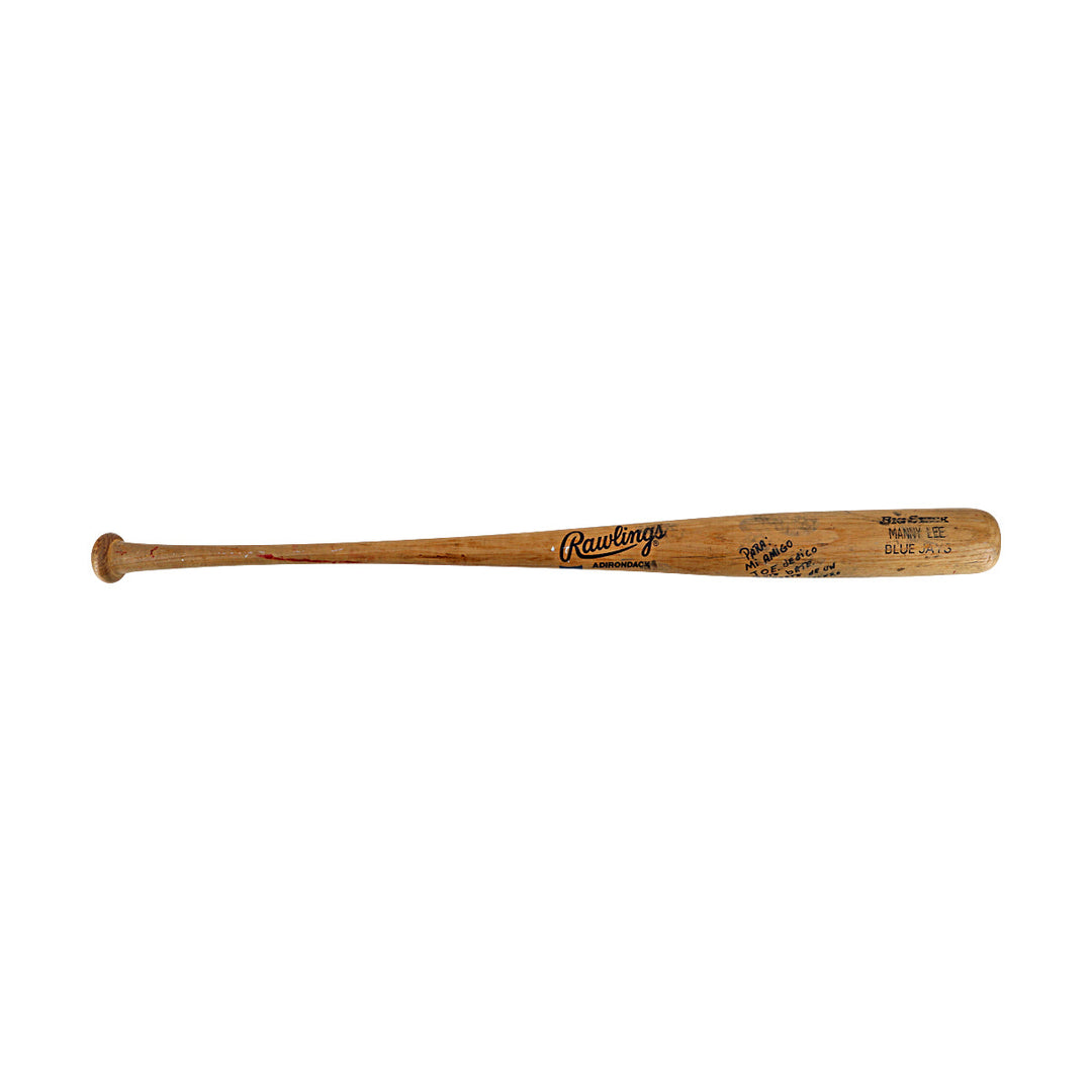 Manuel Lee Blue Jays Autographed Signed Personalized Game Used Rawlings Bat