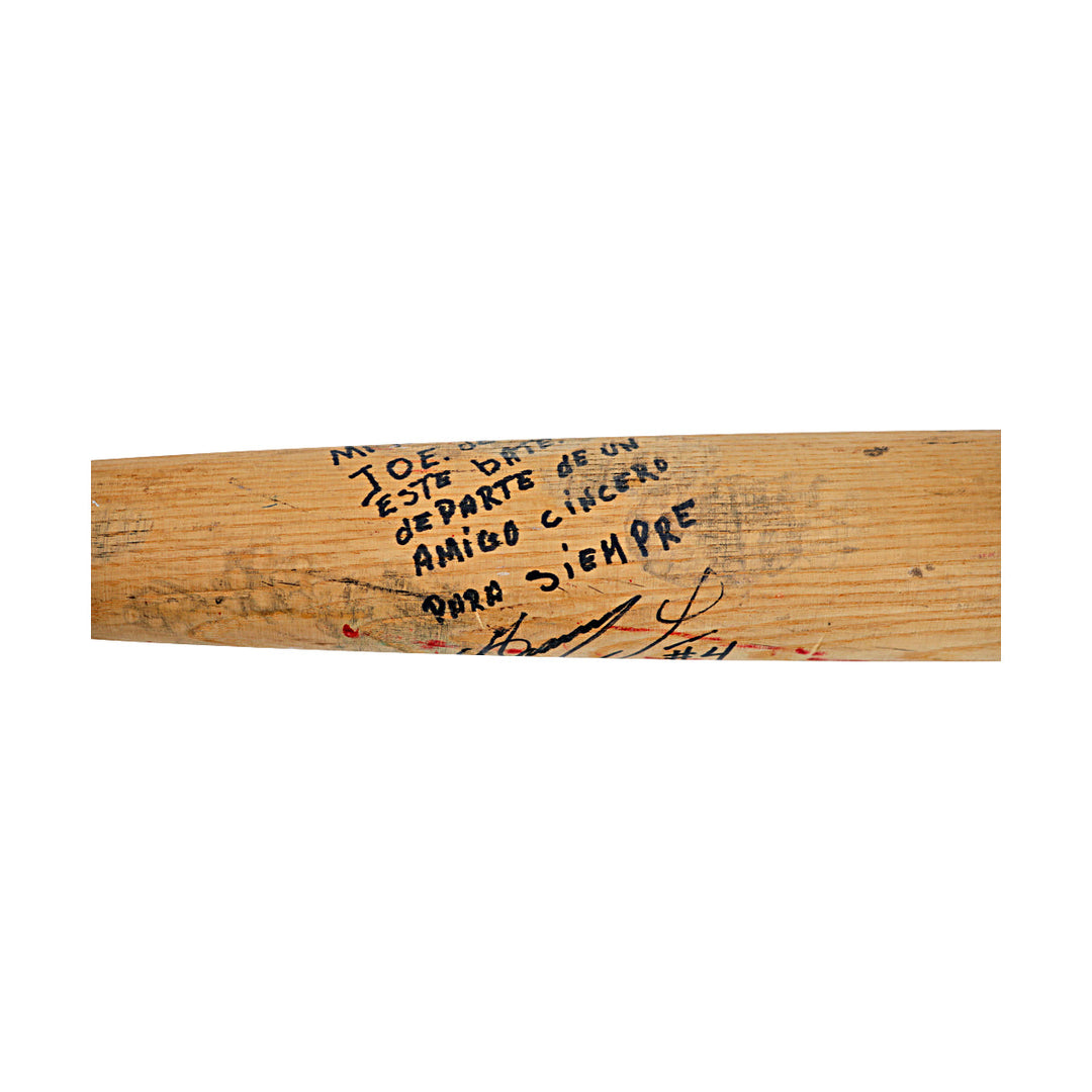 Manuel Lee Blue Jays Autographed Signed Personalized Game Used Rawlings Bat