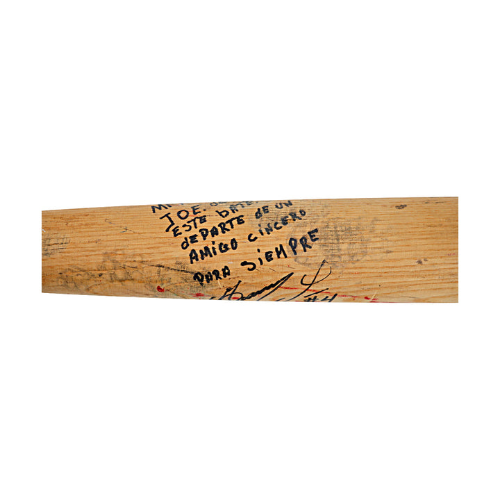 Manuel Lee Blue Jays Autographed Signed Personalized Game Used Rawlings Bat