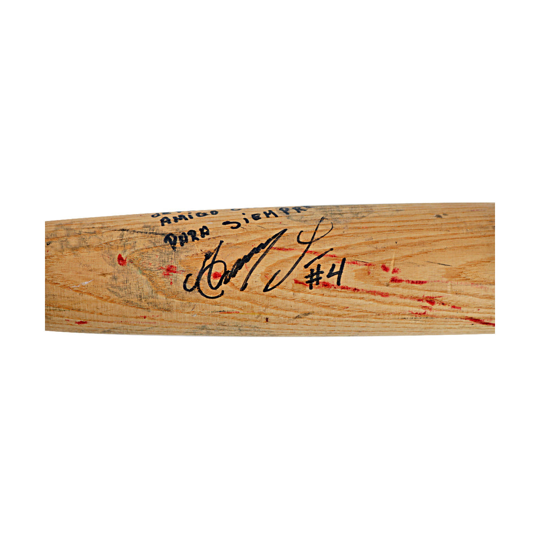 Manuel Lee Blue Jays Autographed Signed Personalized Game Used Rawlings Bat