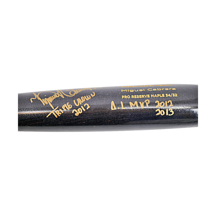 Miguel Cabrera Tigers Autographed Signed Inscribed Team Issued Warstic Bat