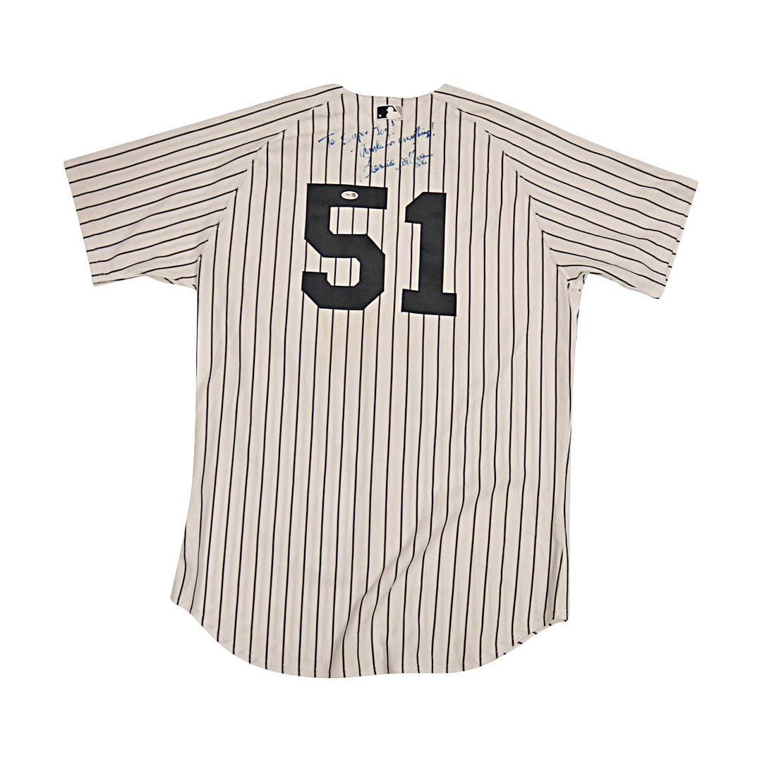 Bernie Williams Yankees Autographed Signed Inscribed Majestic Jersey JSA COA
