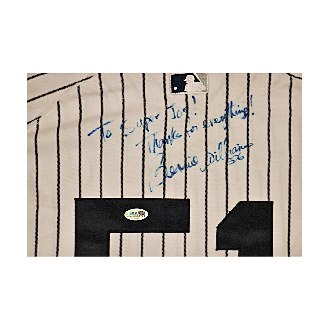 Bernie Williams Yankees Autographed Signed Inscribed Majestic Jersey JSA COA
