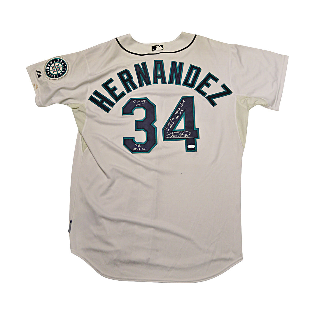 Felix Hernandez Mariners Autographed Signed Personalized Majestic Jersey JSA COA