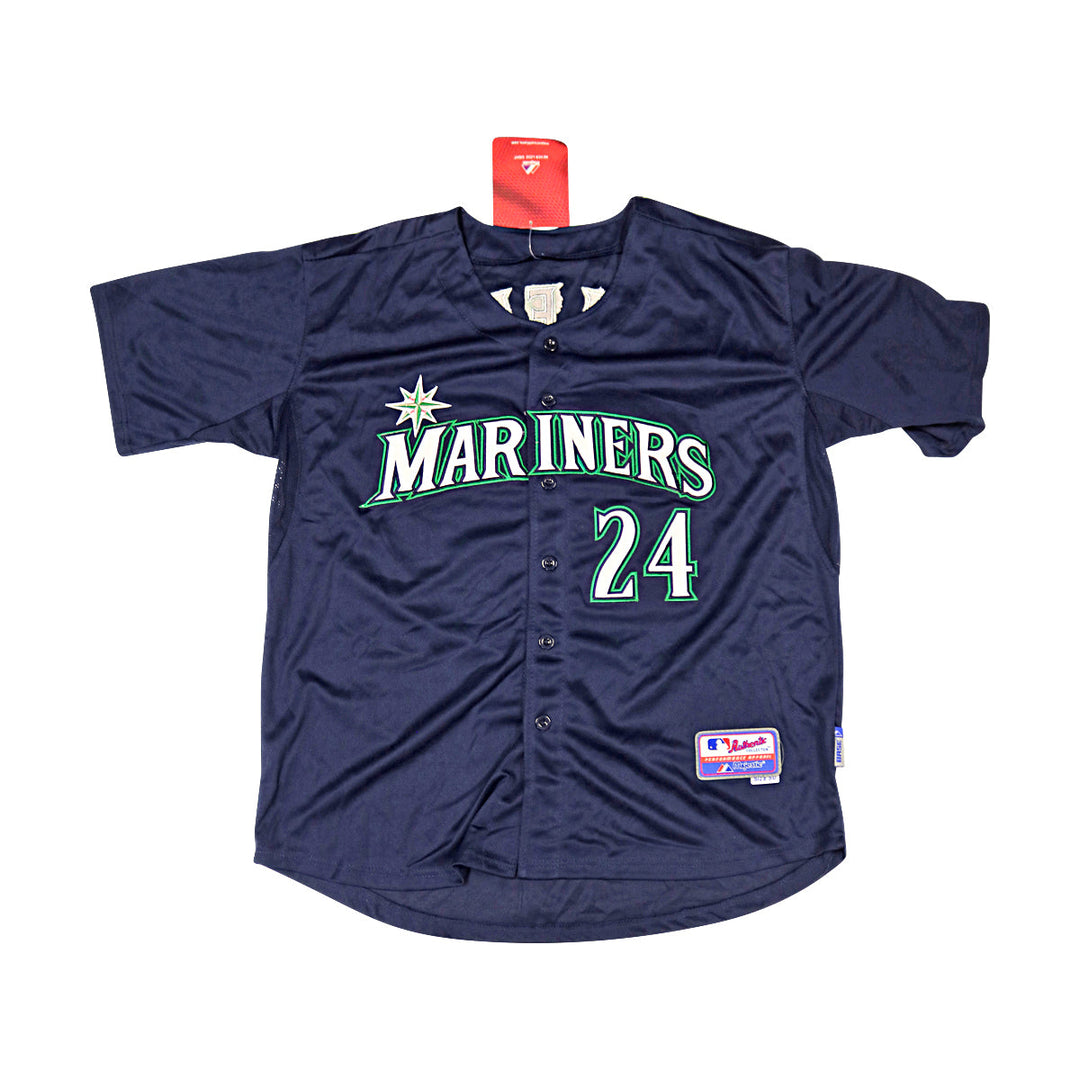Ken Griffey Jr Mariners Autographed Signed Blue Majestic Replica Jersey JSA LOA-1
