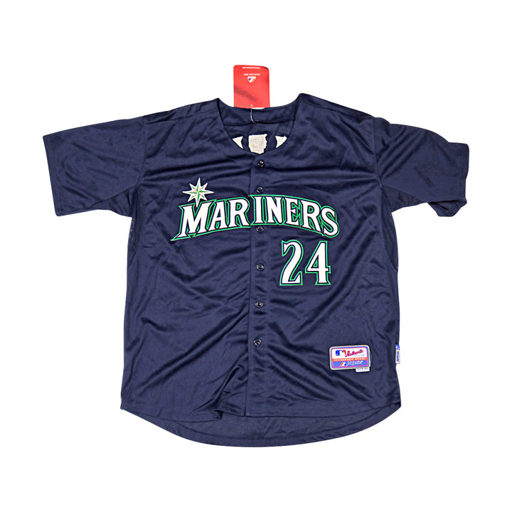 Ken Griffey Jr Mariners Autographed Signed Blue Majestic Replica Jersey JSA LOA-1