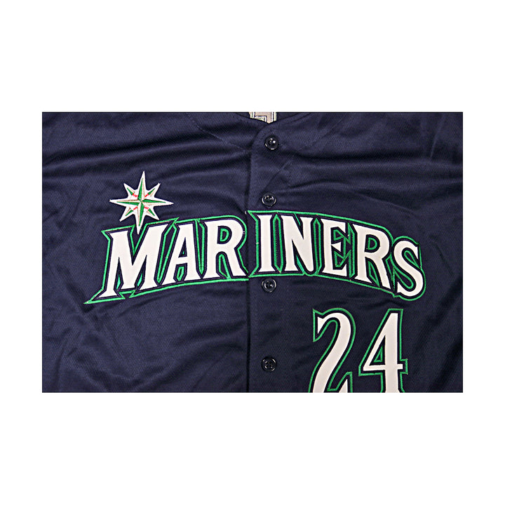 Ken Griffey Jr Mariners Autographed Signed Blue Majestic Replica Jersey JSA LOA-1