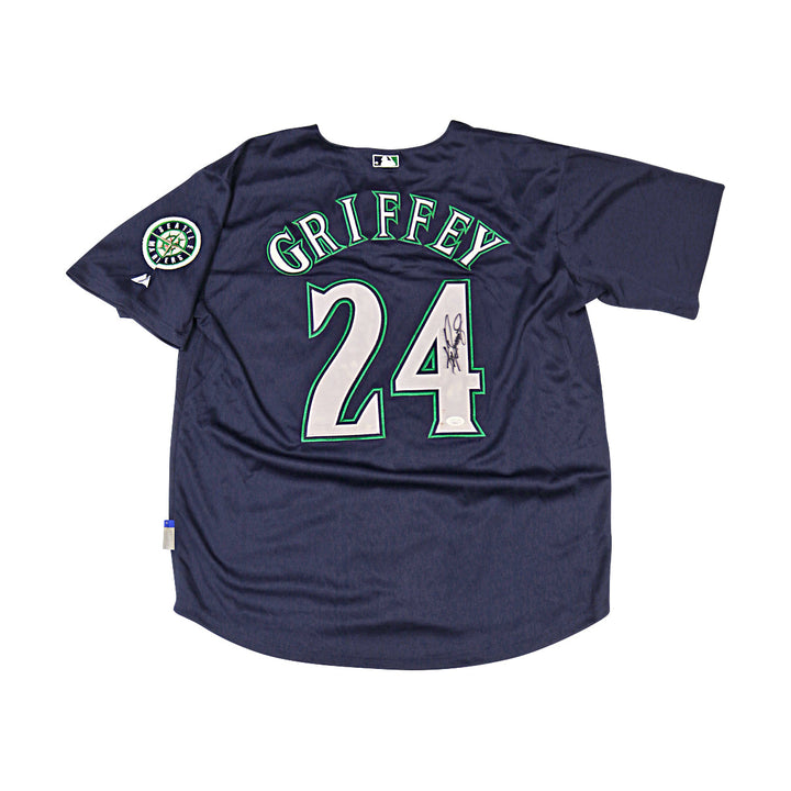 Ken Griffey Jr Mariners Autographed Signed Blue Majestic Replica Jersey JSA LOA-2