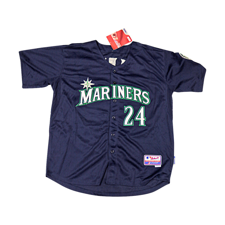 Ken Griffey Jr Mariners Autographed Signed Blue Majestic Replica Jersey JSA LOA-2