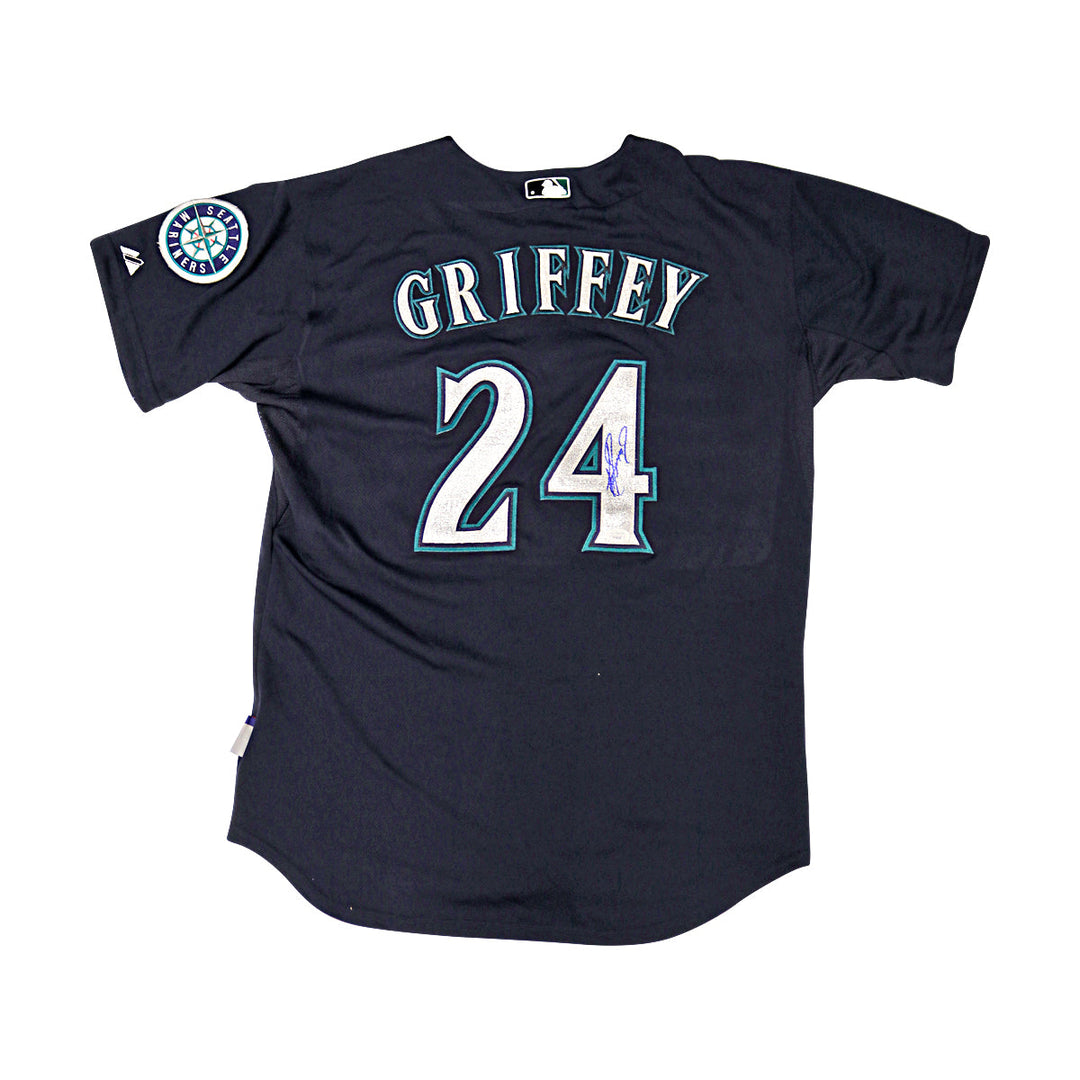 Ken Griffey Jr Mariners Autographed Signed Blue Majestic Replica Jersey JSA LOA-3