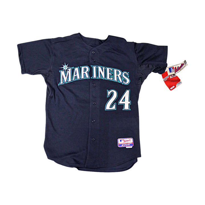 Ken Griffey Jr Mariners Autographed Signed Blue Majestic Replica Jersey JSA LOA-3