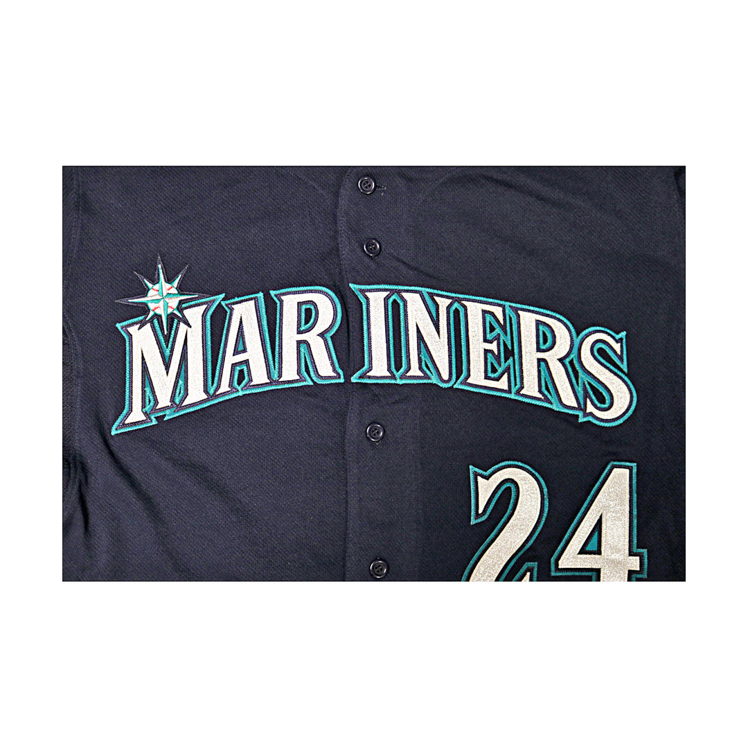 Ken Griffey Jr Mariners Autographed Signed Blue Majestic Replica Jersey JSA LOA-3