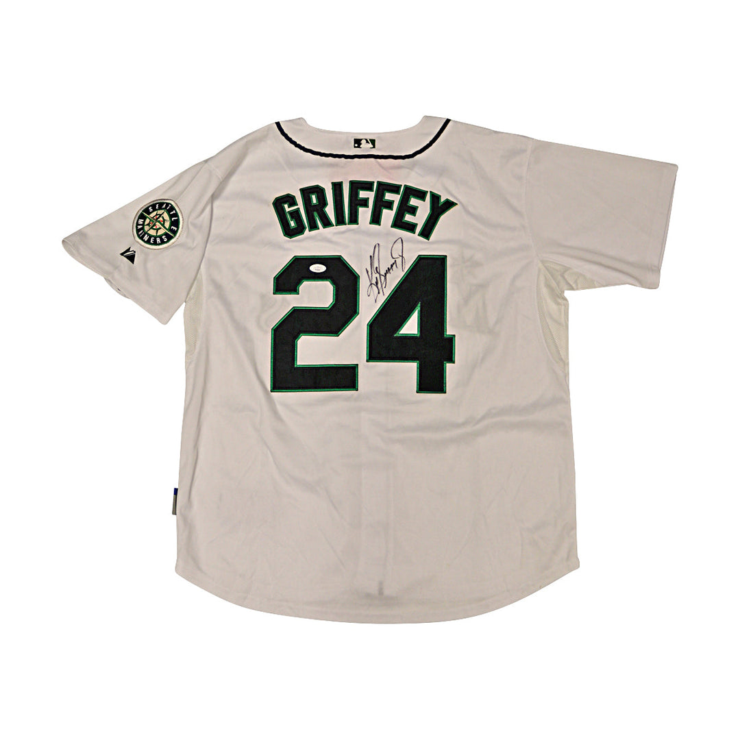 Ken Griffey Jr Mariners Autographed Signed White Majestic Replica Jersey JSA LOA-3