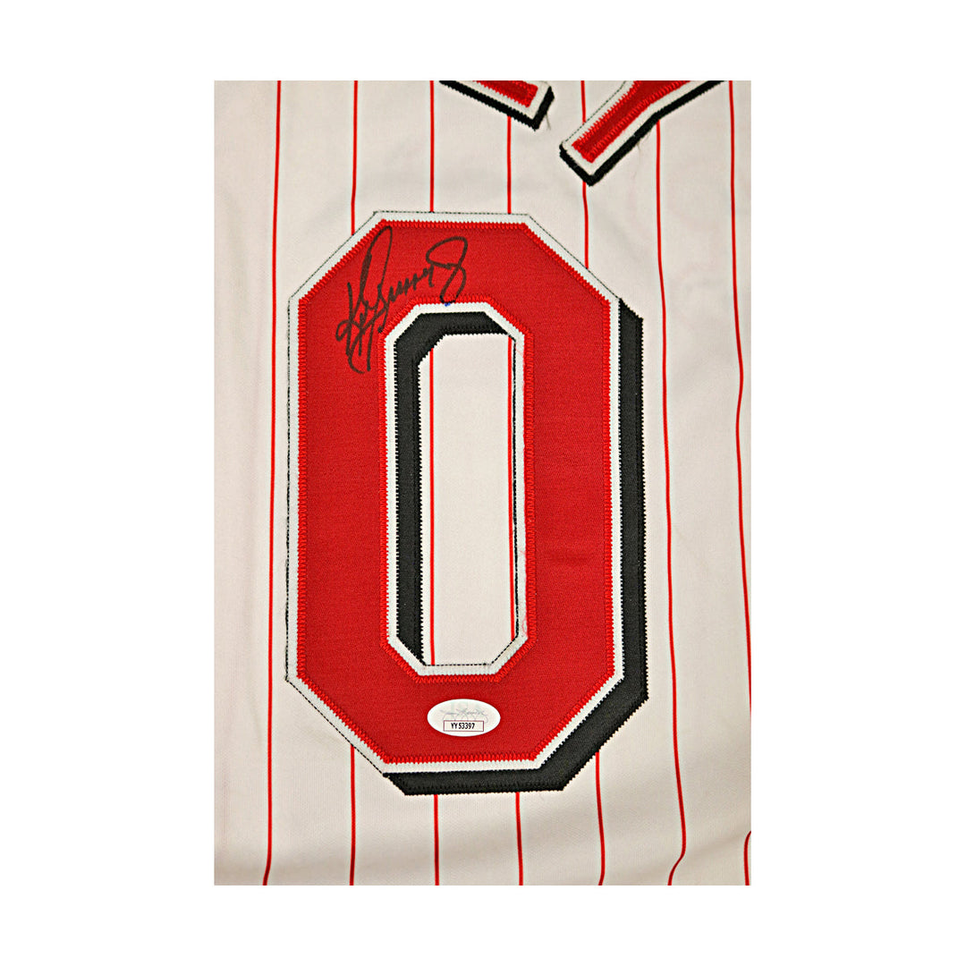 Ken Griffey Jr Reds Autographed Signed Sleeveless Russell Authentic Jersey JSA-1