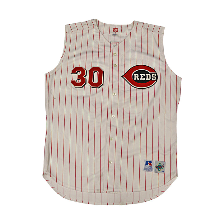 Ken Griffey Jr Reds Autographed Signed Sleeveless Russell Authentic Jersey JSA-1