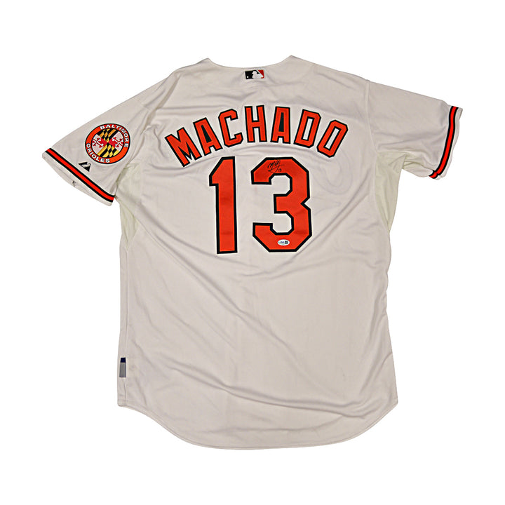 Manny Machado Orioles Autographed Signed Majestic Replica Home Jersey JSA COA