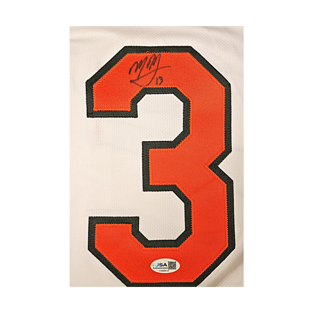 Manny Machado Orioles Autographed Signed Majestic Replica Home Jersey JSA COA