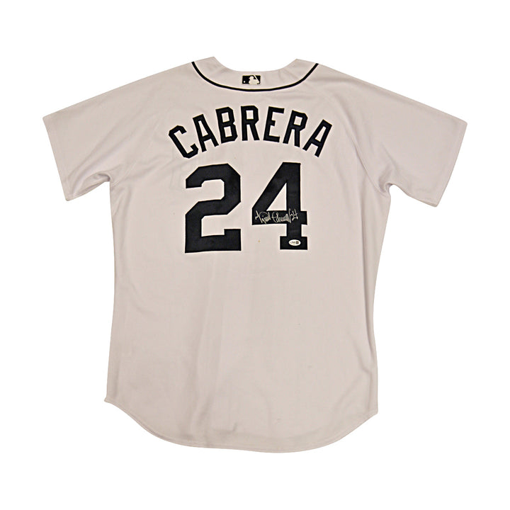 Miguel Cabrera Tigers Autographed Signed Majestic Replica White Jersey JSA COA