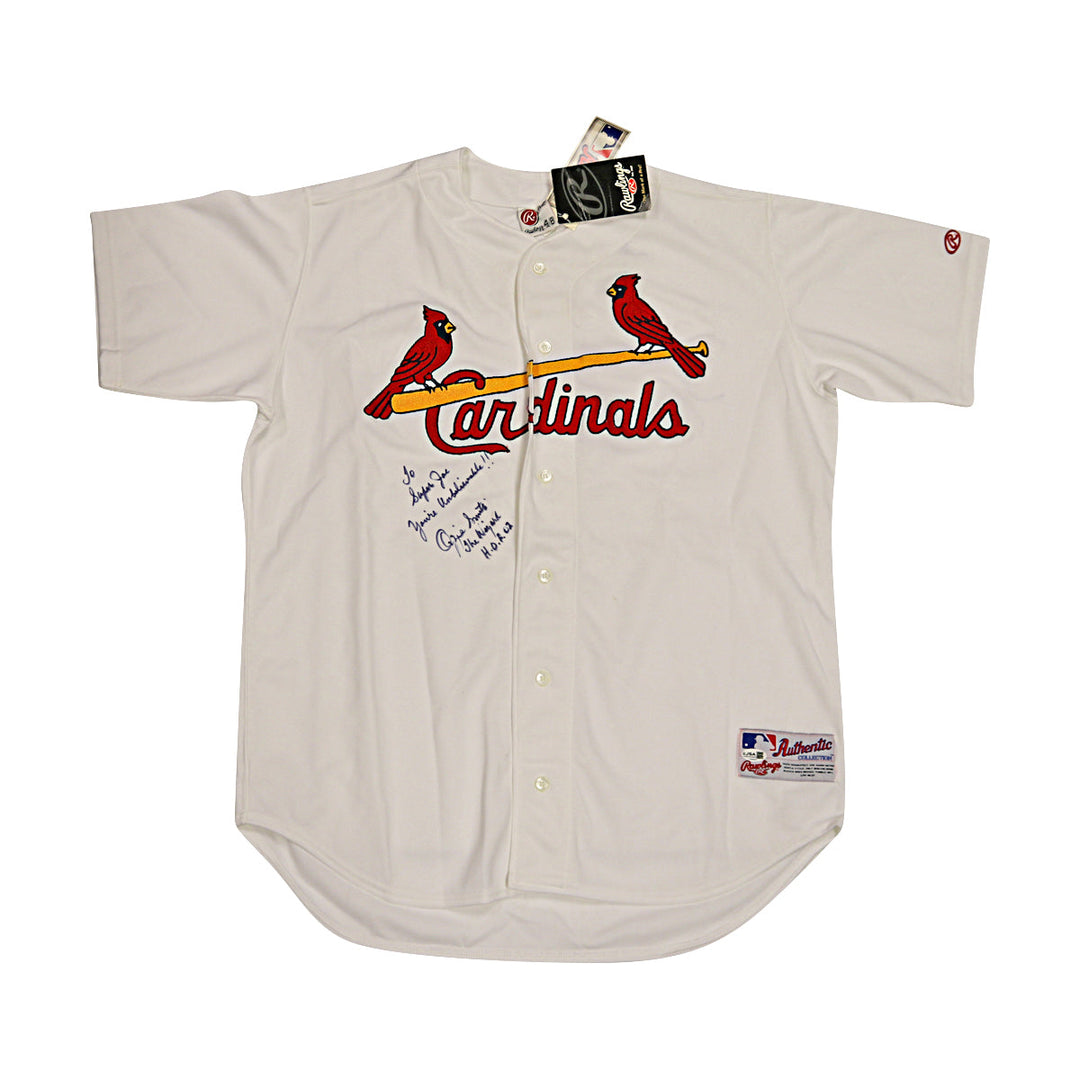 Ozzie Smith Cardinals Autographed Signed Inscribed Rawlings Authentic Jersey JSA