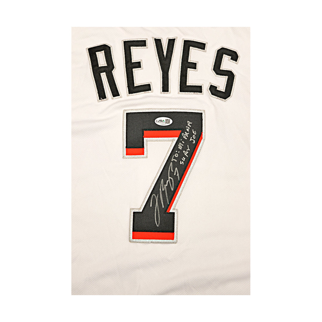 Jose Reyes Marlins Autographed Signed Personalized Majestic Replica Jersey JSA