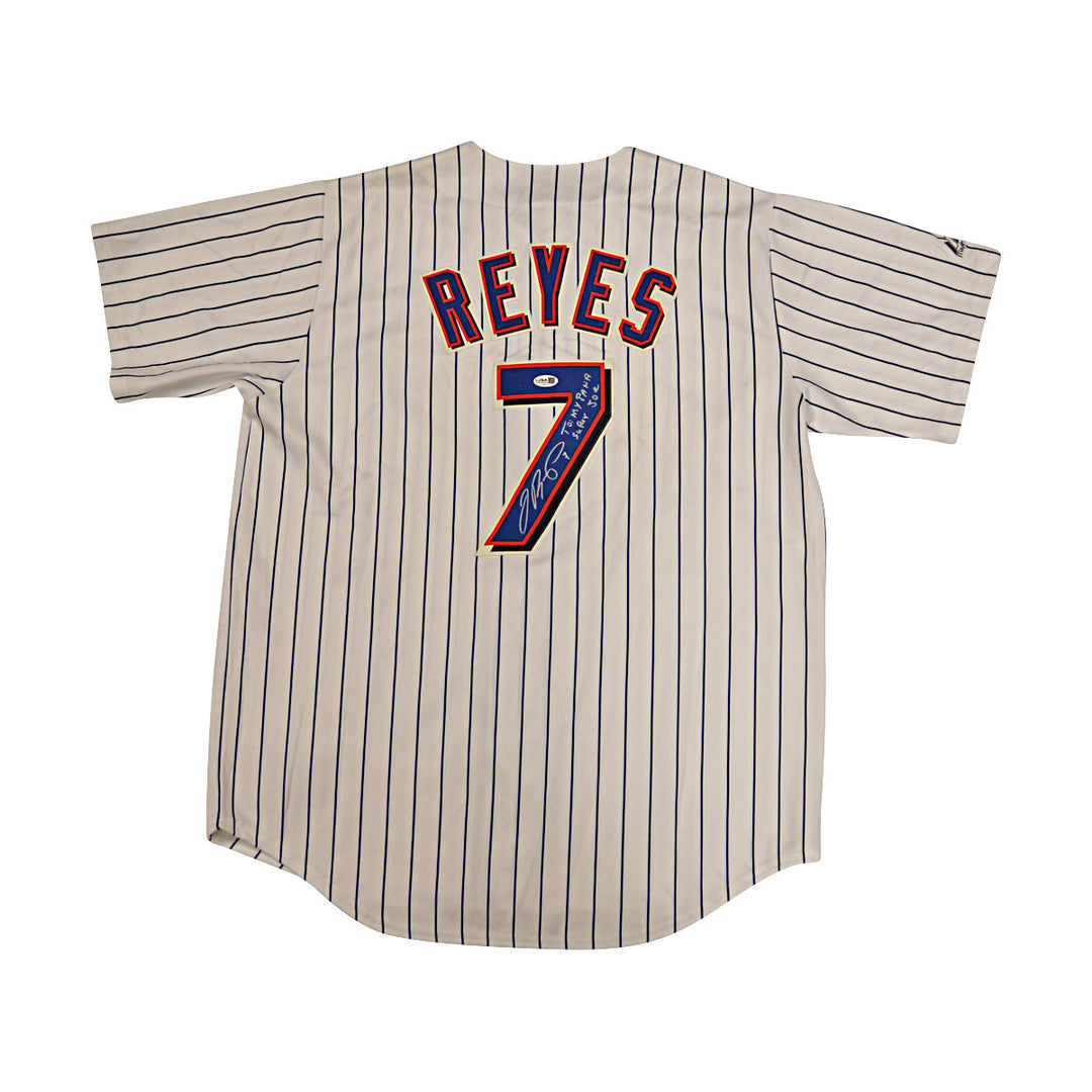 Jose Reyes Mets Autographed Signed Personalized Majestic Replica Jersey JSA