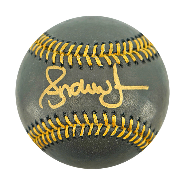 Andruw Jones Atlanta Braves Autographed OMLB Black Baseball JSA COA