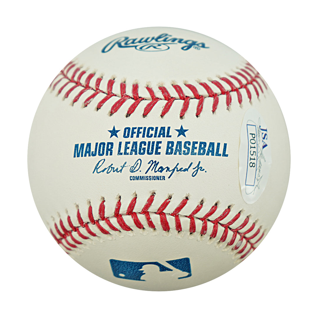 Mickey Rivers New York Yankees Autographed Inscribed OMLB Baseball JSA COA
