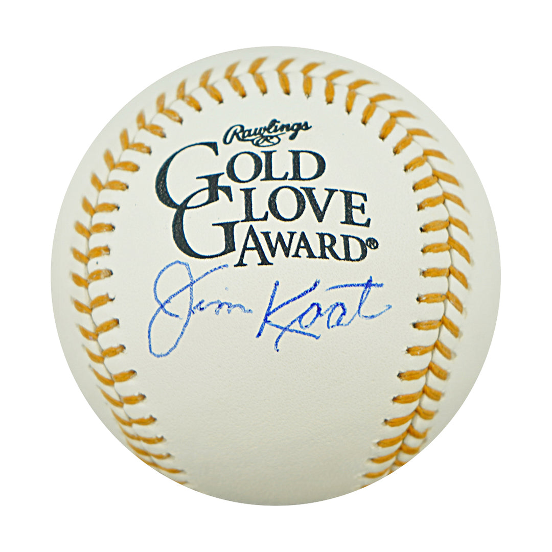 Jim Katt Saint Louis Cardinals Autographed Gold Glove Baseball JAS COA