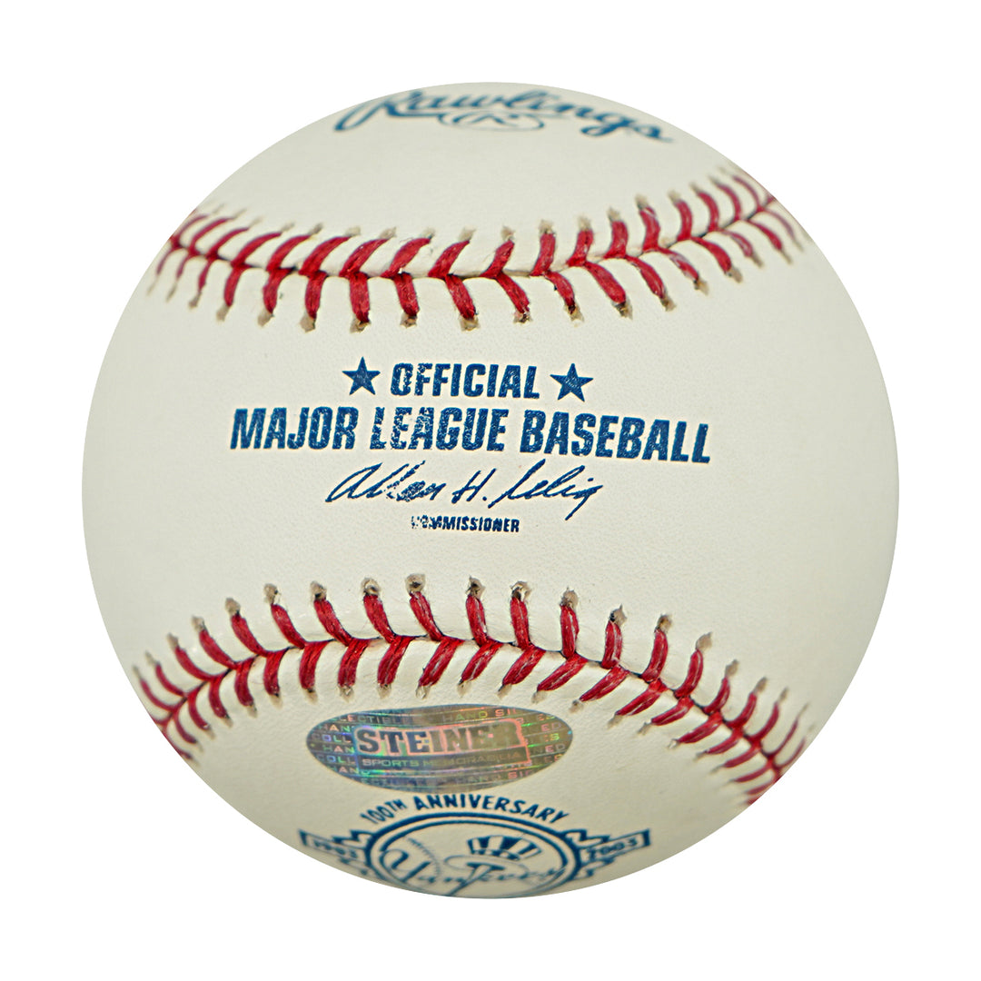 Aaron Small Toronto Blue Jays Autographed 100th Anniversary Yankee OMLB Baseball Steiner COA